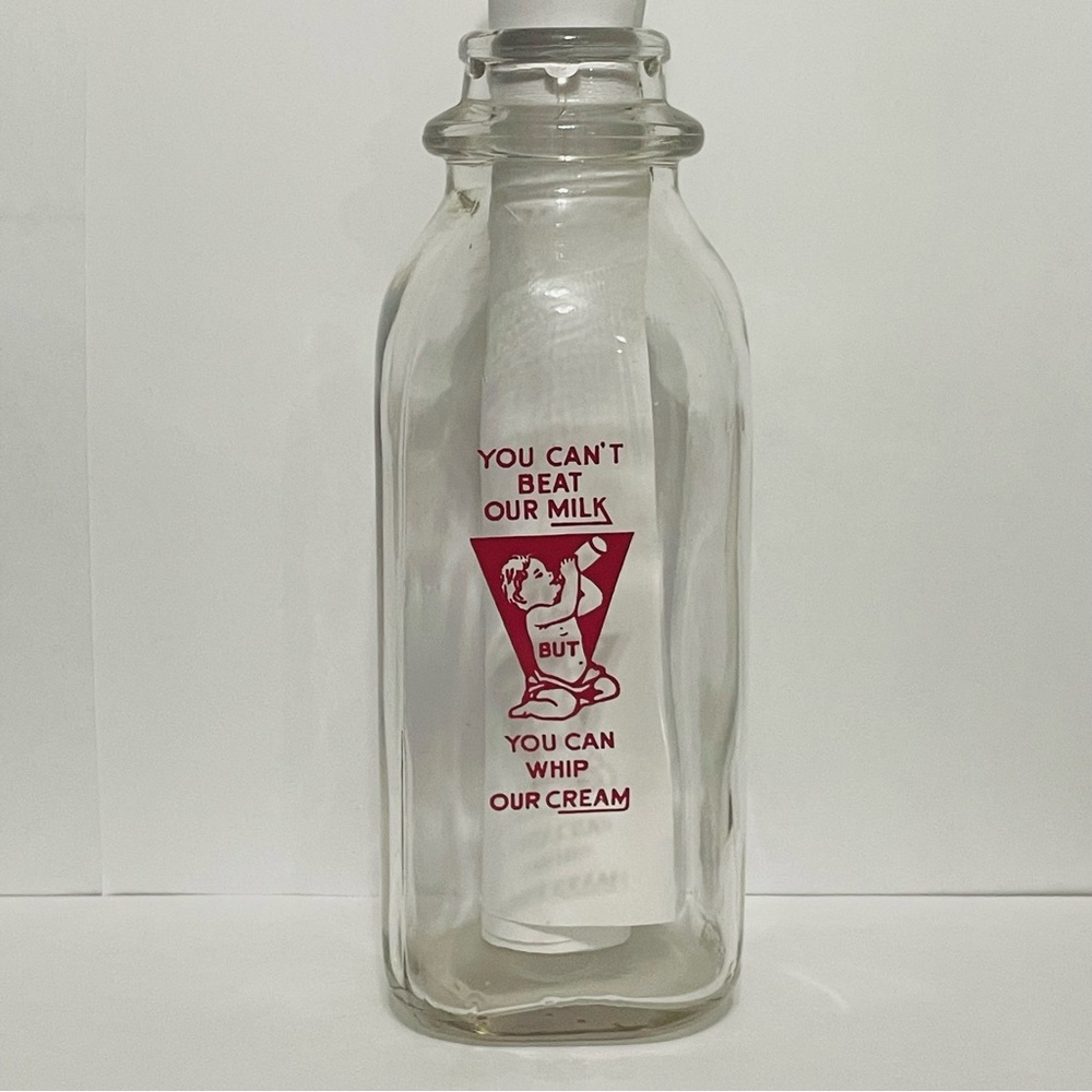 Vintage Little’s Dairy Milk Bottle 1 Pint CUTE BABY PRINT! Hanover PA